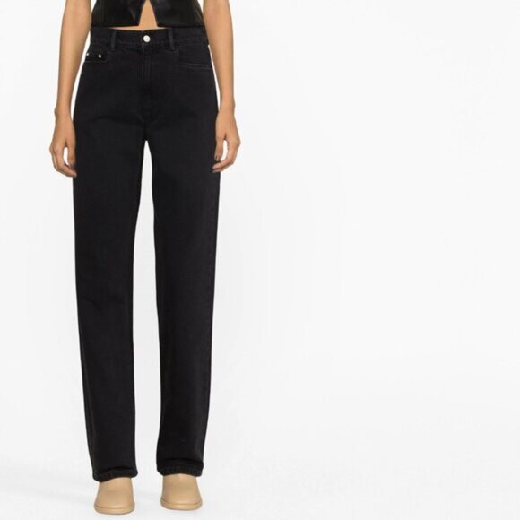 Wandler Comfort Poppy Black Straight Leg Black Denim Jeans - Picture 10 of 10